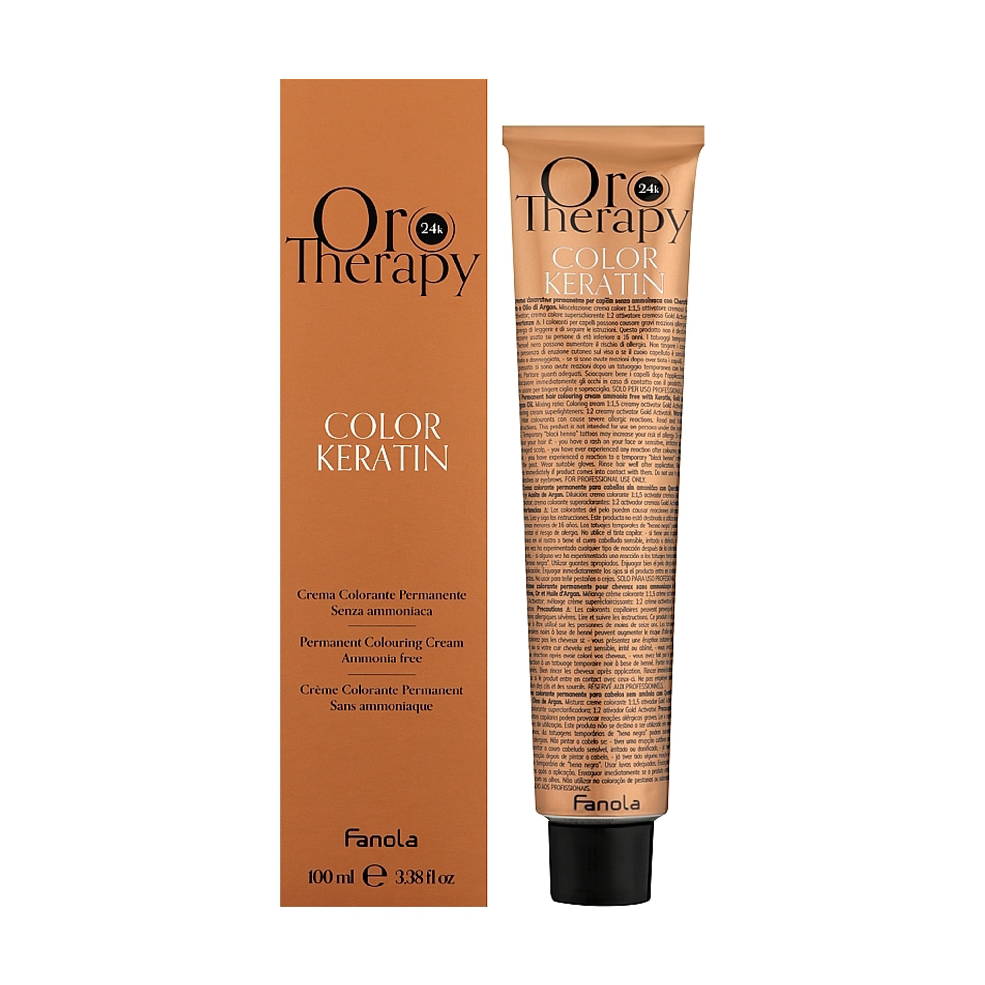 Безаміачна крем-фарба для волосся Fanola Oro Therapy Color Keratin Oro Puro 10.21 Blonde Platinum Violet Ash, 100 мл