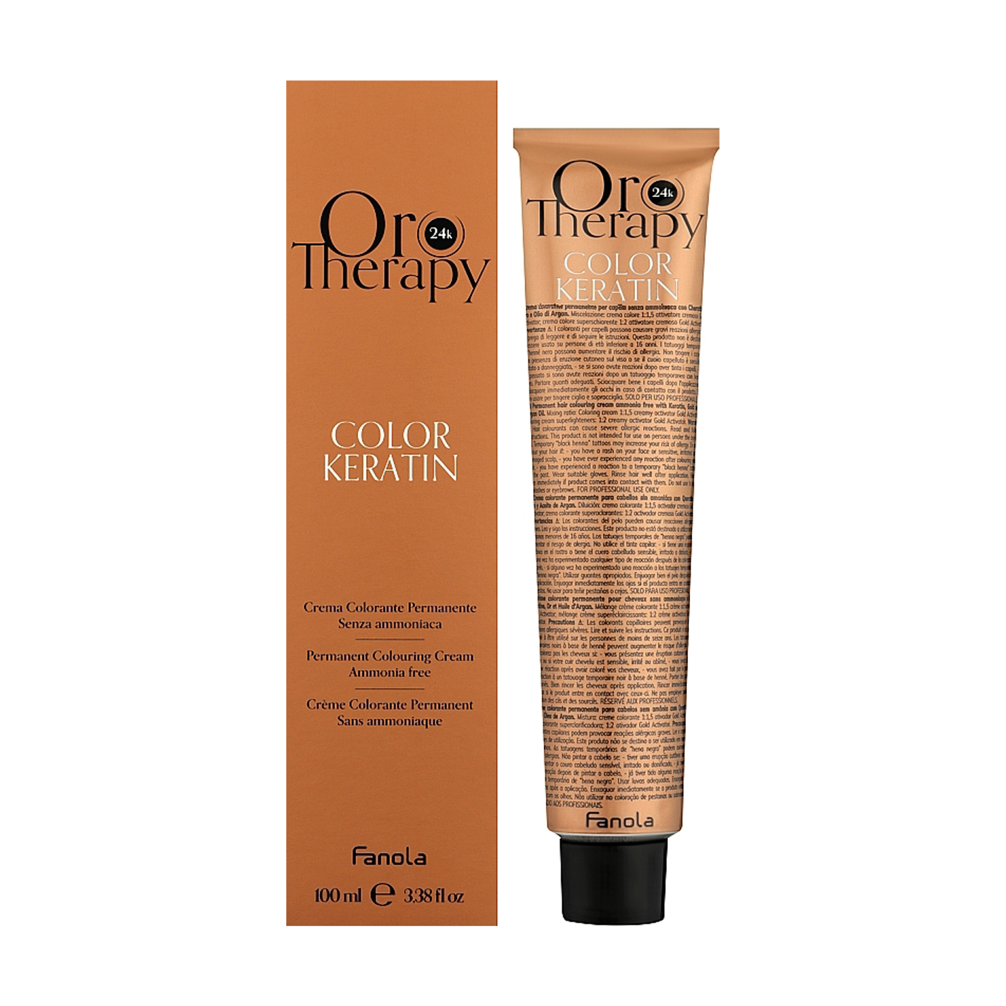 Безаміачна крем-фарба для волосся Fanola Oro Therapy Color Keratin Oro Puro 8.0 Light Blonde, 100 мл